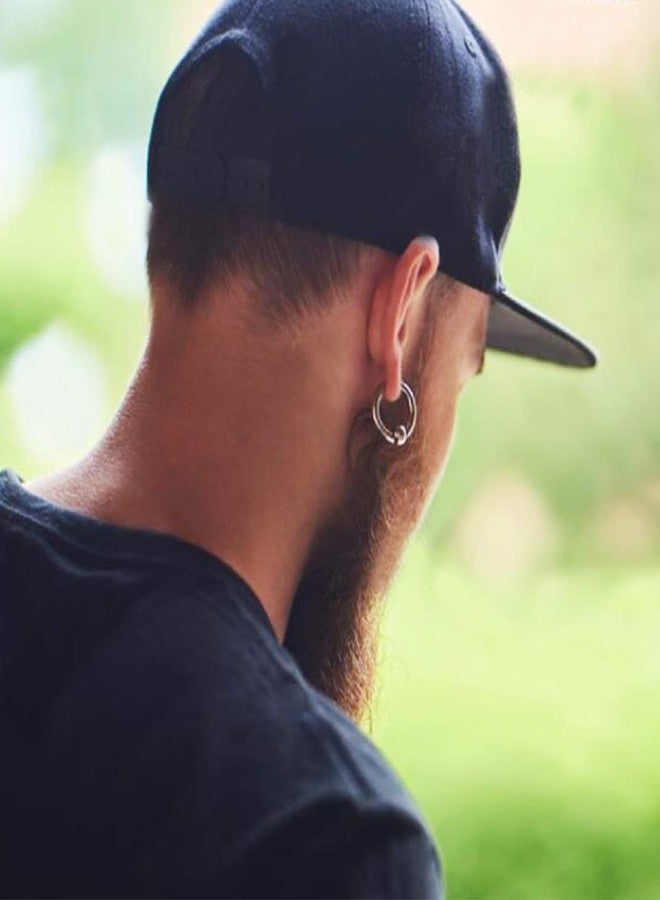 KeyStyle Surgical Steel Beads Huggie For Men, Ball Hoop Earrings Hypoallergenic Piercing Small Endless Ball Circle Hoop Earrings for Earlobe - Image 2